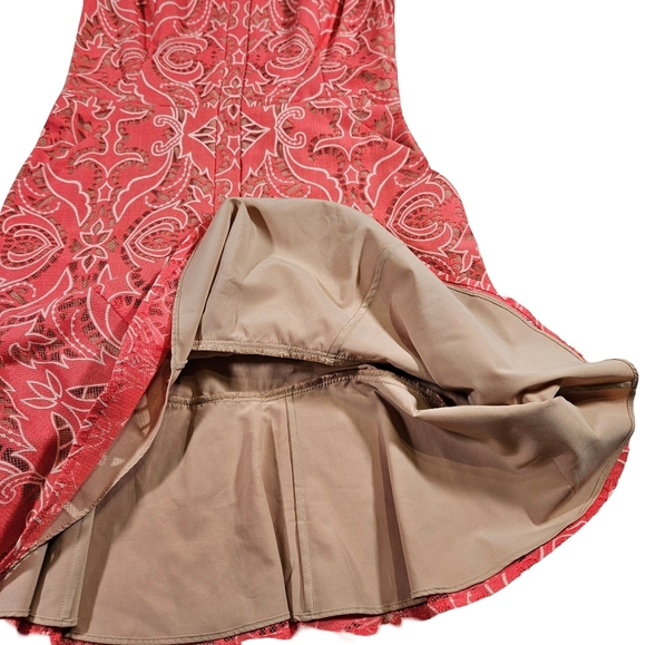 BCBG MaxAzria "Chrystal" Flounce Hem Lace Dress, Pink Coral, Size 0, NWOT - Picture 9 of 16